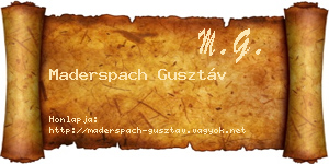 Maderspach Gusztáv névjegykártya